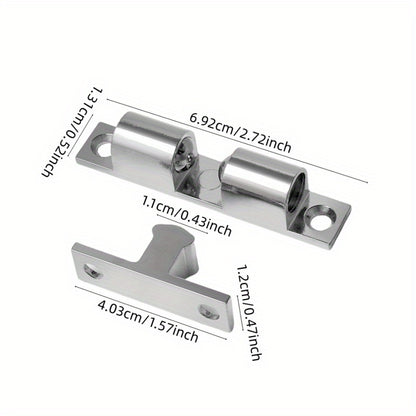 1 Pc/2 Pcs Stainless Steel Magnetic Door Latch - No-Drill Suction, Strong Magnetic, Anti-Collision, for Bedroom, Bathroom, Wardrobe, Cabinet