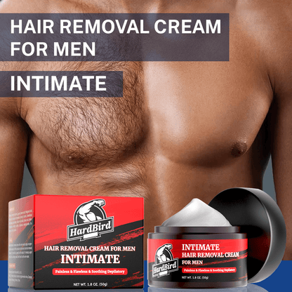Men's Hair Removal Cream for Private Parts, Chest, Back & Body - Painless & Fast-Acting Depilatory, 1.8 oz or 50 g - Hiccupzz