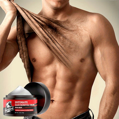 Men's Hair Removal Cream for Private Parts, Chest, Back & Body - Painless & Fast-Acting Depilatory, 1.8 oz or 50 g - Hiccupzz