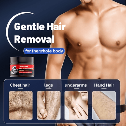 Men's Hair Removal Cream for Private Parts, Chest, Back & Body - Painless & Fast-Acting Depilatory, 1.8 oz or 50 g - Hiccupzz