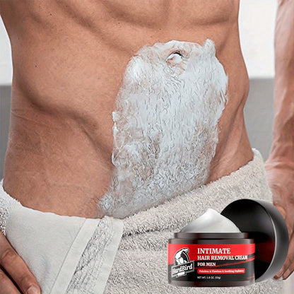 Men's Hair Removal Cream for Private Parts, Chest, Back & Body - Painless & Fast-Acting Depilatory, 1.8 oz or 50 g - Hiccupzz