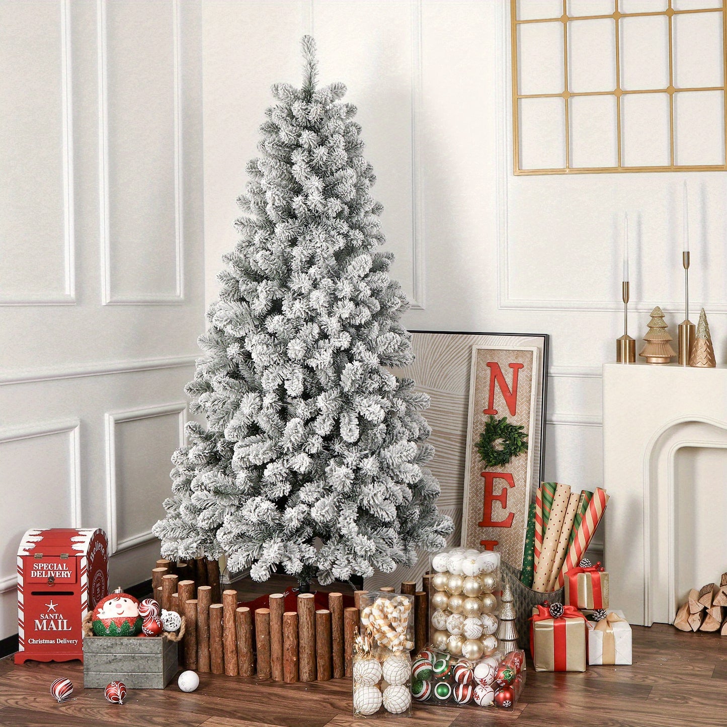 1 Pc 6.5 Ft White Prelit Christmas Tree