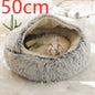 2 In 1 Dog And Cat Bed Pet Winter Bed Round Plush Warm Bed House Soft Long Plush Pets Bed Pet Products - Hiccupzz