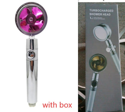 Shower Head Water flow 360 Degrees Rotating With Small Fan ABS Rain High Pressure Spray Nozzle Bathroom Accessories - Hiccupzz