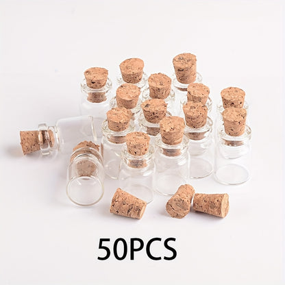 Mini Glass Bottles with Cork Stoppers: Ideal for DIY, Arts & Crafts, and Party Favors (0.51 x 0.71 inches) - Hiccupzz