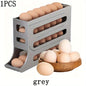 4-Tier Rolling Egg Dispenser for Refrigerator – Automatic 30-Egg Storage Rack for Kitchen