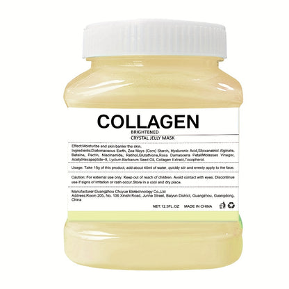 Crystal Collagen Facial Mask Powder, 12.3 oz – Hyaluronic Acid & Beta-Glucan for Smooth Skin - Hiccupzz