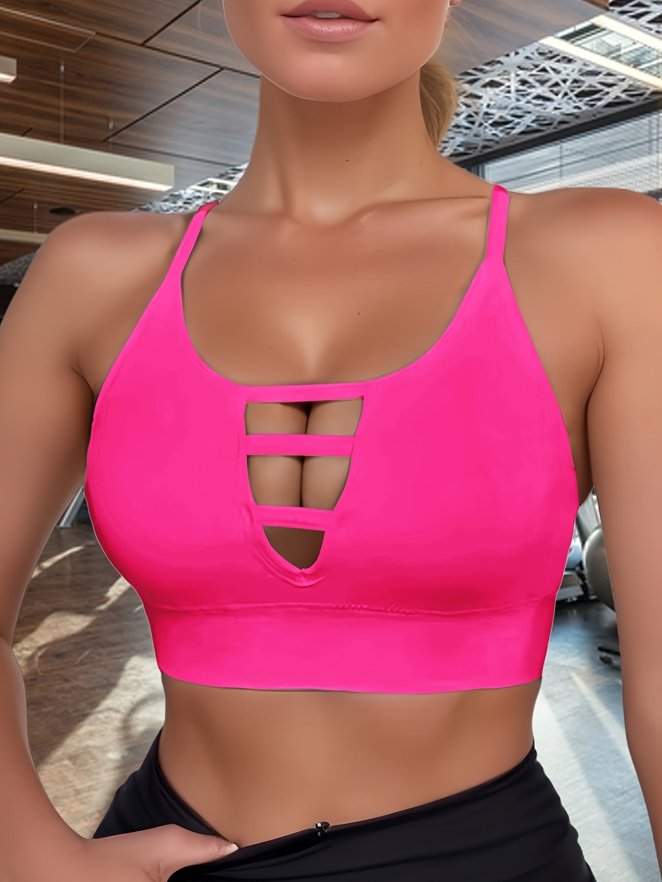 Women's Cut-Out Front High-Elastic Sports Bra