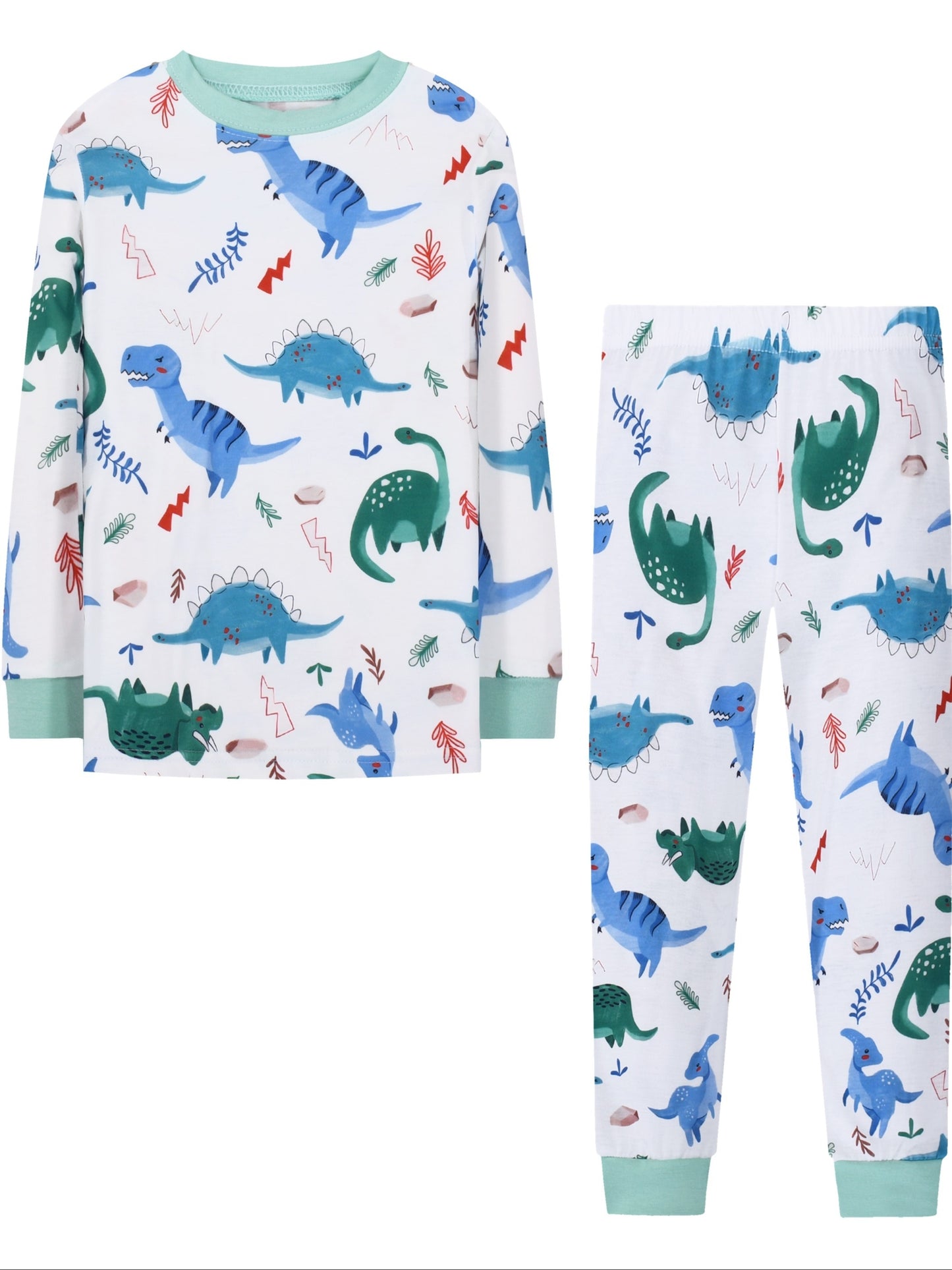 1 Set Boys' Thermal Underwear - Random Styles, Cute Animal & Truck Prints, Round Neck Long Sleeve Top & Trousers, Comfortable for Outdoor Wear