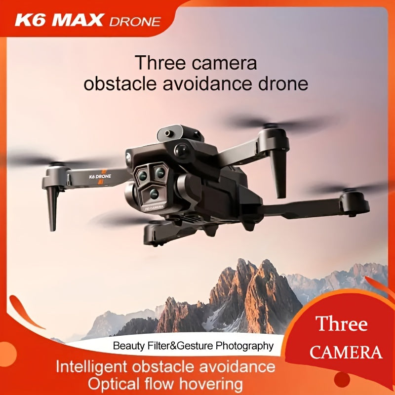 K6 Max Foldable 5-Camera Drone: Beginner-Friendly, Customizable Routes, Obstacle Avoidance