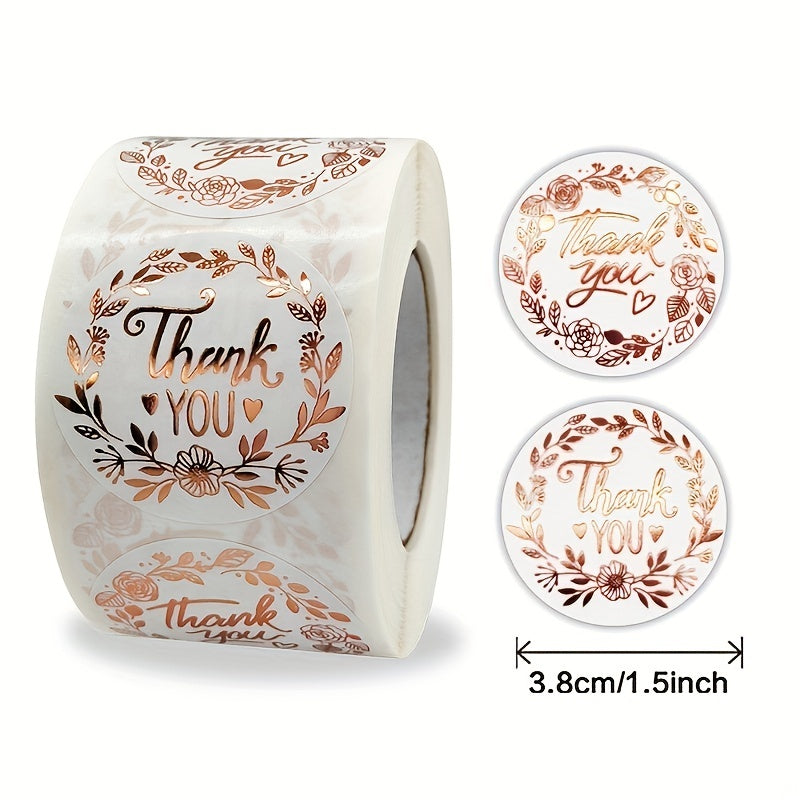 Thank You Label Roll (1.5in, 20pcs): Gift Bag and Box Sealing Stickers for Business Packaging and Party Favors