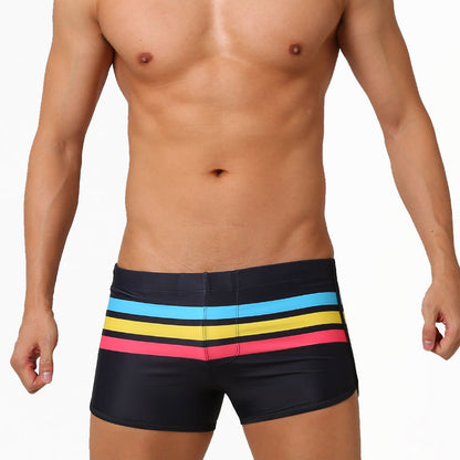 Men's New Sports Open Colorful Stripes Flat Sports Shorts - Hiccupzz