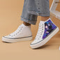 Women's Anime Beauty Print Shoes, Lace Up Comfy Platform Daily Skate Shoes, Lightweight High-top Canvas Shoes - Hiccupzz