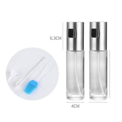 Stainless Steel Grill Kitchen Cooking Oil Spray Bottle With Scale - Hiccupzz