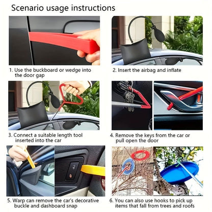 18 Pcs Roadside Auto Emergency Kit with Long Reach Grabber - Essential Car Accessories for Men - Garage Supplies and Gifts - Hiccupzz