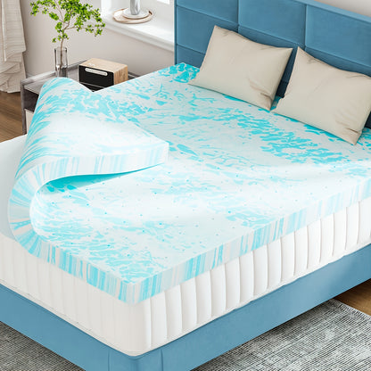2 Inch Mattress Topper Comfort Bed Topper Cooling Mattress Pad Gel Premium Memory Foam Mattress, CertiPUR-US Certified