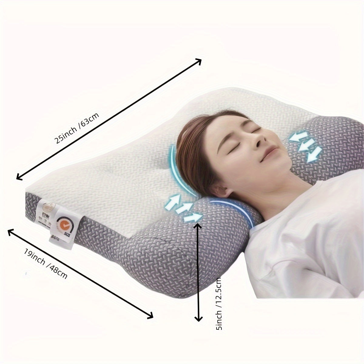 Ergonomic Memory Foam Neck Pillow - Adjustable Orthopedic Support for Side & Stomach Sleepers