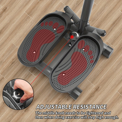 leikefitness Premium Portable Twist Stair Stepper Adjustable Resistance, Twisting Step Fitness Machine with Bands and LCD Monitor - Hiccupzz