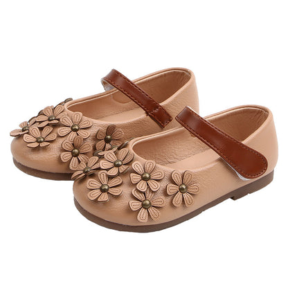 Girls' Small Leather Shoes, Female Babies, Flower Single Shoes, Soft Soles, Little Girls - Hiccupzz