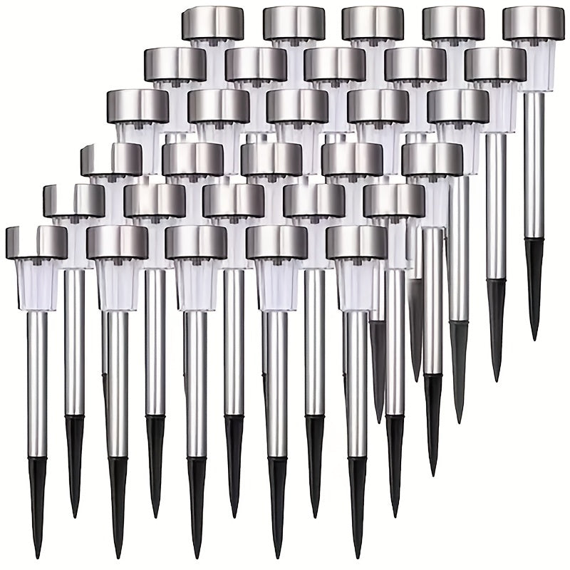 1 Pack/ 8 Pack/10 Pack/12 Pack Solar Powered Stainless Steel LED Landscape Lights, Outdoor Pathway Lights for Garden, Patio, Lawn - 1 Pack/8 Pack/10 Pack/12 Pack - Hiccupzz
