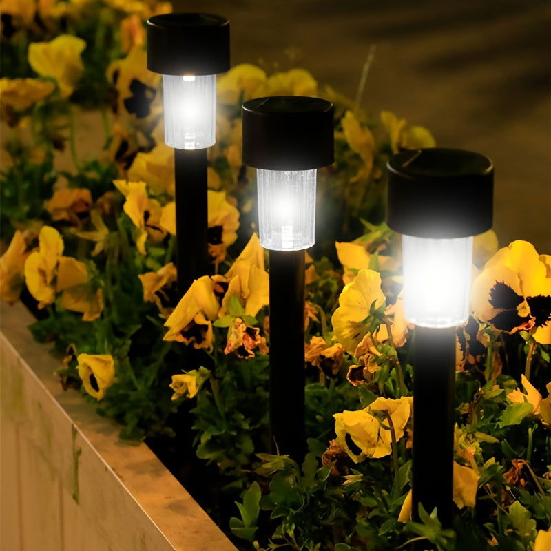 1 Pack/ 8 Pack/10 Pack/12 Pack Solar Powered Stainless Steel LED Landscape Lights, Outdoor Pathway Lights for Garden, Patio, Lawn - 1 Pack/8 Pack/10 Pack/12 Pack - Hiccupzz
