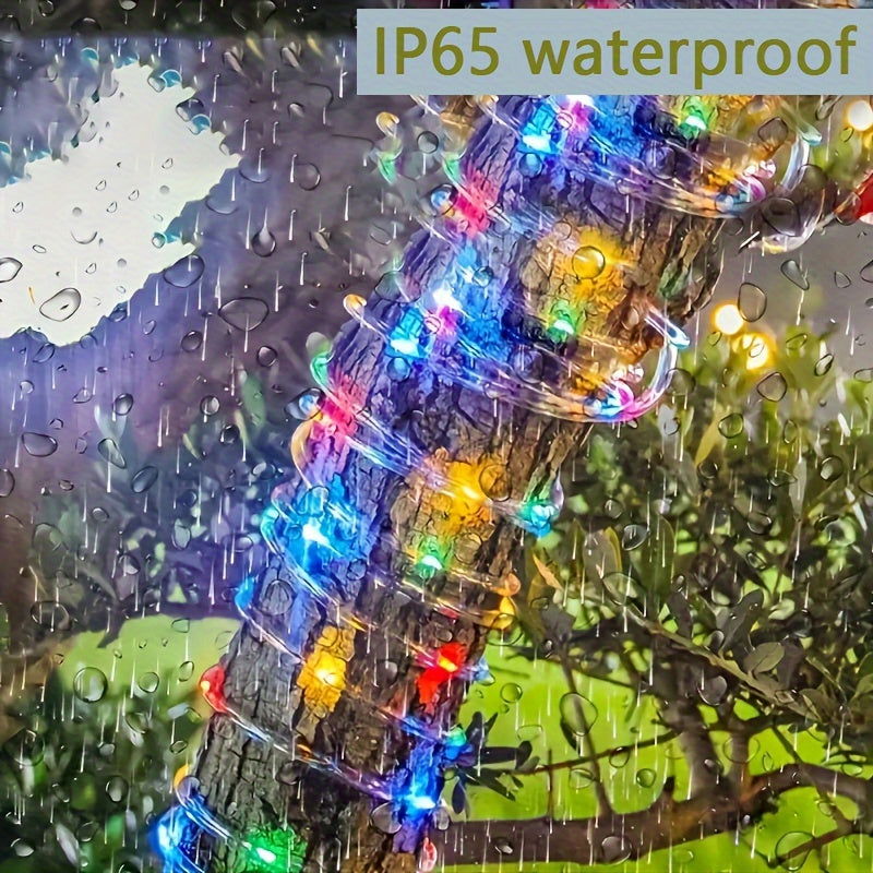1 Pack Solar Tube String Lights - 8 Modes Outdoor LED Copper Wire Lights - Hiccupzz