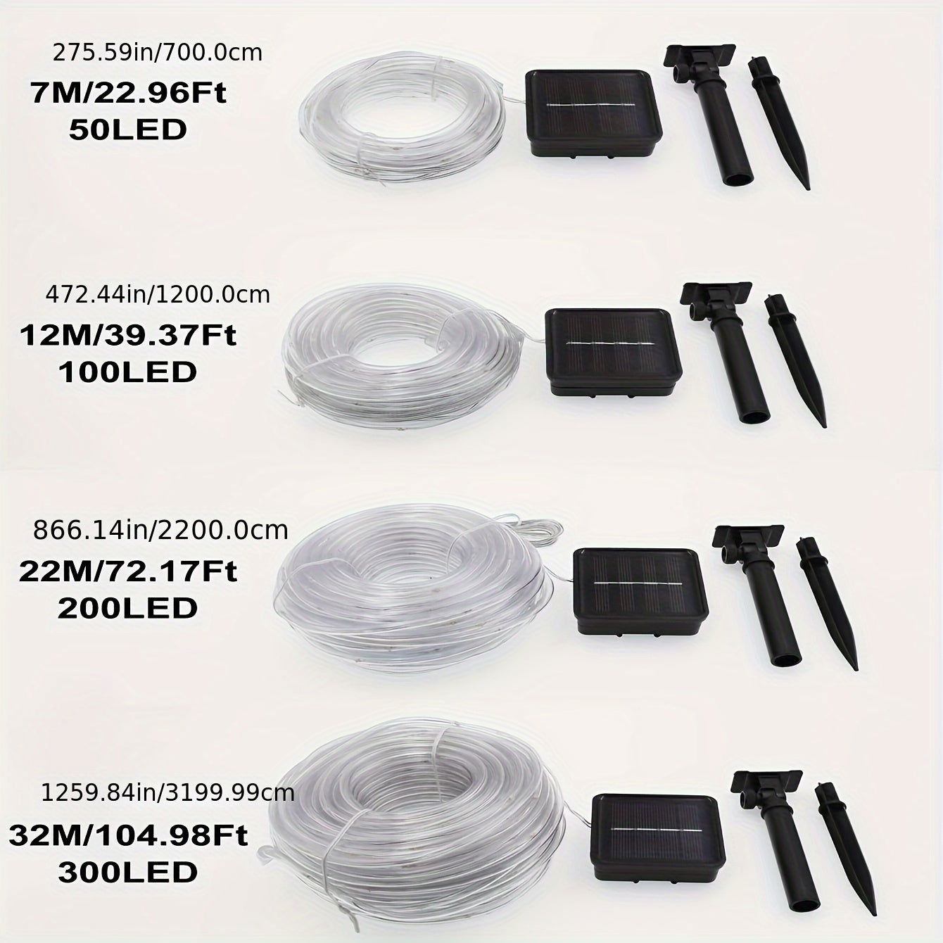 1 Pack Solar Tube String Lights - 8 Modes Outdoor LED Copper Wire Lights - Hiccupzz