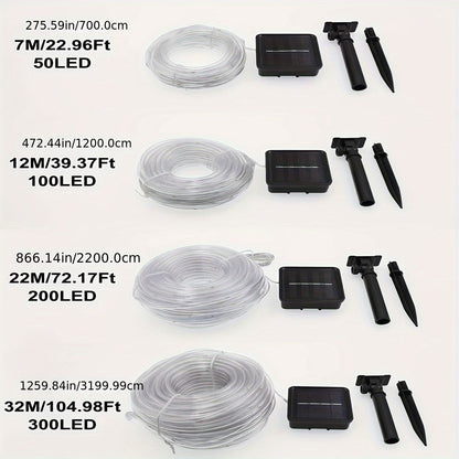 1 Pack Solar Tube String Lights - 8 Modes Outdoor LED Copper Wire Lights - Hiccupzz