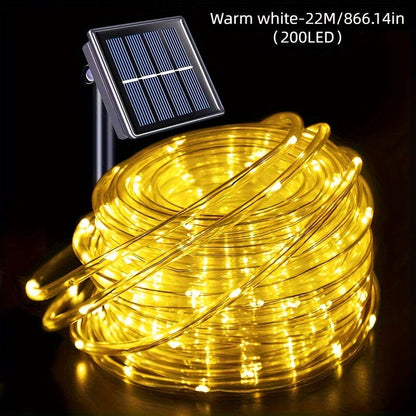 1 Pack Solar Tube String Lights - 8 Modes Outdoor LED Copper Wire Lights - Hiccupzz