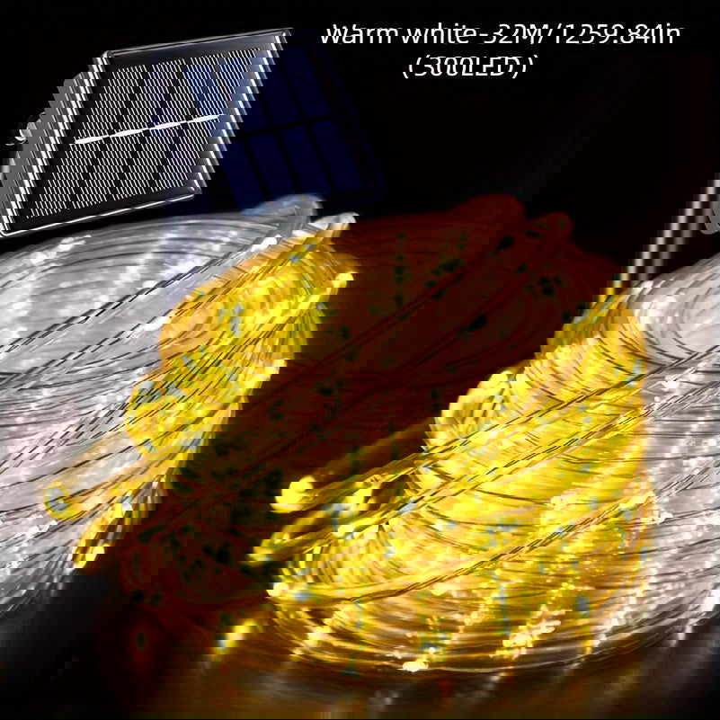 1 Pack Solar Tube String Lights - 8 Modes Outdoor LED Copper Wire Lights - Hiccupzz