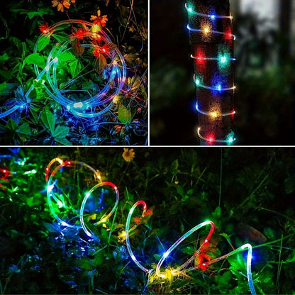 1 Pack Solar Tube String Lights - 8 Modes Outdoor LED Copper Wire Lights - Hiccupzz