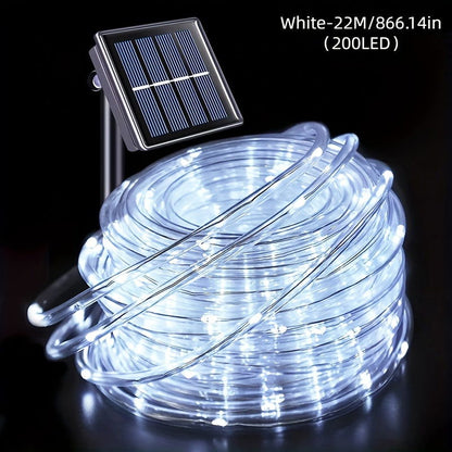 1 Pack Solar Tube String Lights - 8 Modes Outdoor LED Copper Wire Lights - Hiccupzz