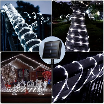 1 Pack Solar Tube String Lights - 8 Modes Outdoor LED Copper Wire Lights - Hiccupzz