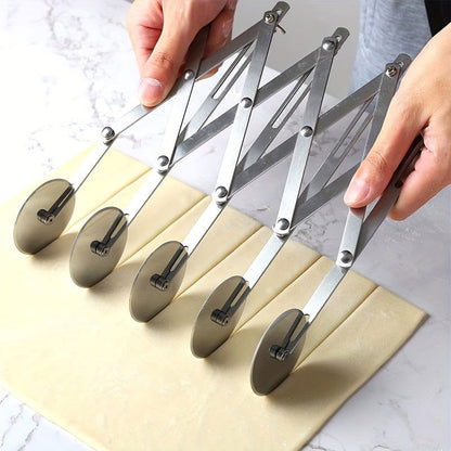 1 Pc/1 Set, Multiple Wheels Dough Roller Cutter, 3/5/7 Wheels Cutter, Stainless Steel Dough Roller And Pizza Roller Cutter, Baking Tools, Home Kitchen Accessories - Hiccupzz
