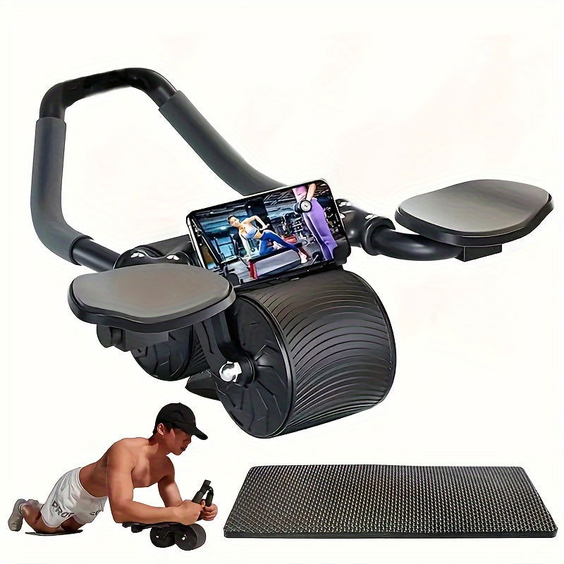 1 Pc- Automatic Rebound Ab Wheel with Elbow Pad for Core & Belly Training - Hiccupzz