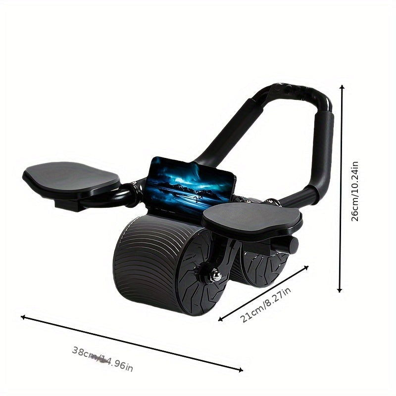 1 Pc- Automatic Rebound Ab Wheel with Elbow Pad for Core & Belly Training - Hiccupzz