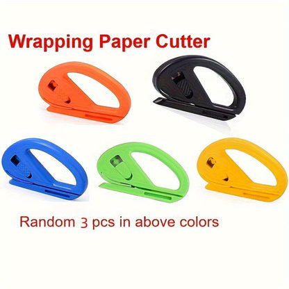 1 Pc / 3 Pcs Safer and Easier Wrapping Paper Cutter for Any Celebrations - Hiccupzz