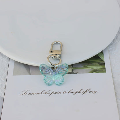 1 Pc, Acrylic Rainbow Butterfly Pendant: Versatile Keychain, Headphone, and Bag Pendant for Party Favors - Hiccupzz