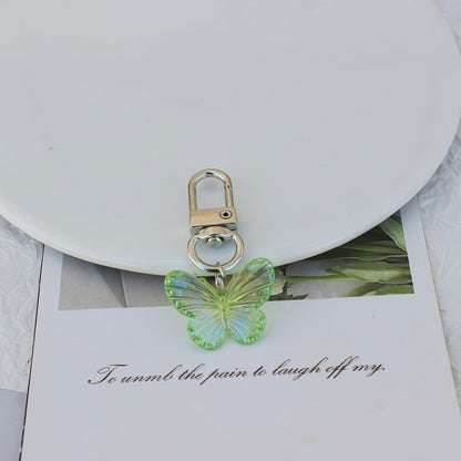 1 Pc, Acrylic Rainbow Butterfly Pendant: Versatile Keychain, Headphone, and Bag Pendant for Party Favors - Hiccupzz