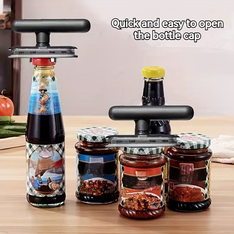 1 Pc Adjustable Multifunctional Jar & Bottle Opener - Metal Can Opener, Jar Lid Gripper, Manual Kitchen Accessory, Party Supplies - Hiccupzz