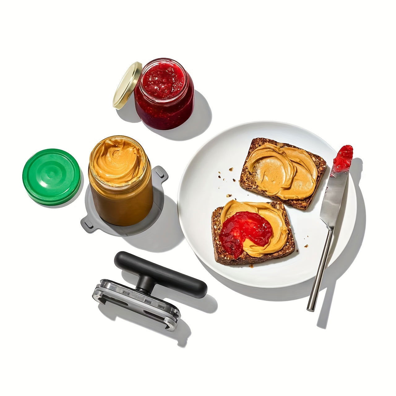 1 Pc Adjustable Multifunctional Jar & Bottle Opener - Metal Can Opener, Jar Lid Gripper, Manual Kitchen Accessory, Party Supplies - Hiccupzz