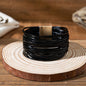1 Pc Boho Vacation Style Multilayer Contrast Magnetic Buckle Bracelet Unisex Rock Hippie Wide-brimmed Disturbing Bangle Wrap Bracelet For Women - Hiccupzz