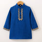 1 Pc Boys Ethnic Style Long Sleeve Shirt, Button Detail, Casual - Hiccupzz