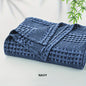 1 Pc Cooling Bamboo Fiber Cotton Blend Waffle Blanket - Lightweight Breathable Blanket For Hot Sleepers, Luxury Throws For Bed, Couch And Sofa - Hiccupzz