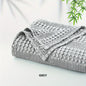 1 Pc Cooling Bamboo Fiber Cotton Blend Waffle Blanket - Lightweight Breathable Blanket For Hot Sleepers, Luxury Throws For Bed, Couch And Sofa - Hiccupzz