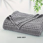 1 Pc Cooling Bamboo Fiber Cotton Blend Waffle Blanket - Lightweight Breathable Blanket For Hot Sleepers, Luxury Throws For Bed, Couch And Sofa - Hiccupzz