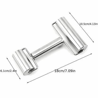 1 Pc, Double Sided Stainless Steel Rolling Pin for Perfect Dough, Pizza, Pie, Cookies, Dumplings, Noodles and More - Essential Kitchen Tool and Gadget - Hiccupzz