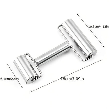 1 Pc, Double Sided Stainless Steel Rolling Pin for Perfect Dough, Pizza, Pie, Cookies, Dumplings, Noodles and More - Essential Kitchen Tool and Gadget - Hiccupzz