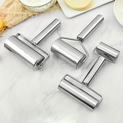 1 Pc, Double Sided Stainless Steel Rolling Pin for Perfect Dough, Pizza, Pie, Cookies, Dumplings, Noodles and More - Essential Kitchen Tool and Gadget - Hiccupzz