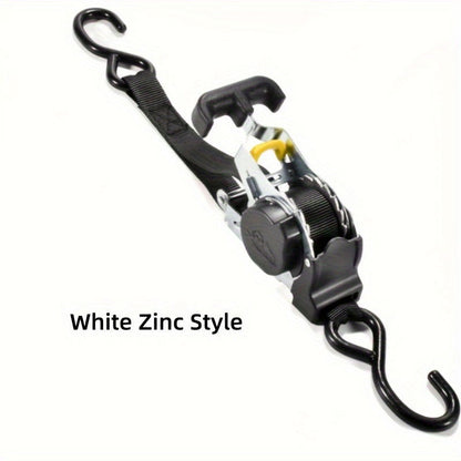 1 Pc Durable Polyester Ratchet Tie-Down Strap With Automatic Retractable Tensioner - Hiccupzz